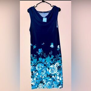 Penman’s Cowl Neck Floral Sleeveless Dress